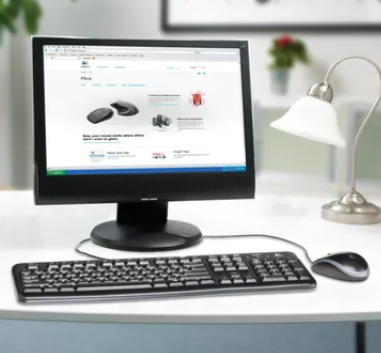 Logitech Desktop MK120, Full-size (100%), Wired, USB, QWERTY, Black, Mouse included