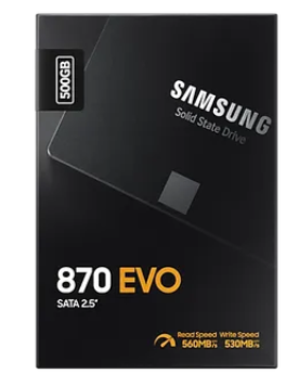 Samsung 870 EVO, 500 GB, 2.5", 560 MB/s, 6 Gbit/s