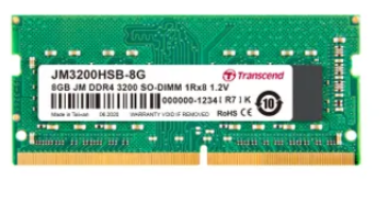 Transcend JetRam DDR4-3200 SO-DIMM 8GB, 8 GB, 1 x 8 GB, DDR4, 3200 MHz, 260-pin SO-DIMM