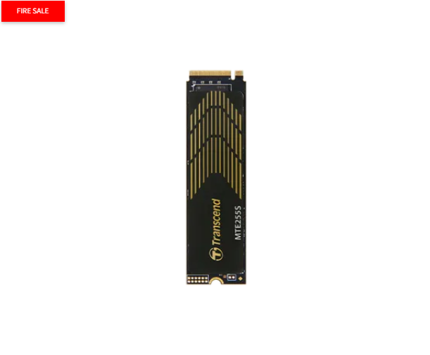 TRANSCEND 1TB MTE255S PCI-E GEN 4X4 M.2 NVMe 2280 SSD 3D NAND -7400 MB/s Read 5200 MB/s Write- Graphen Heat Spreader -600TBW