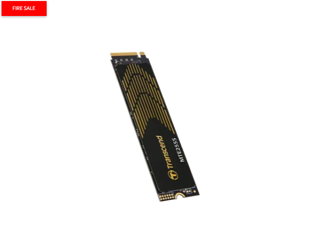 TRANSCEND 1TB MTE255S PCI-E GEN 4X4 M.2 NVMe 2280 SSD 3D NAND -7400 MB/s Read 5200 MB/s Write- Graphen Heat Spreader -600TBW