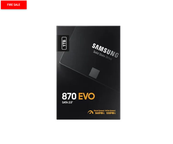 Samsung 870 EVO, 1 TB, 2.5", 560 MB/s, 6 Gbit/s