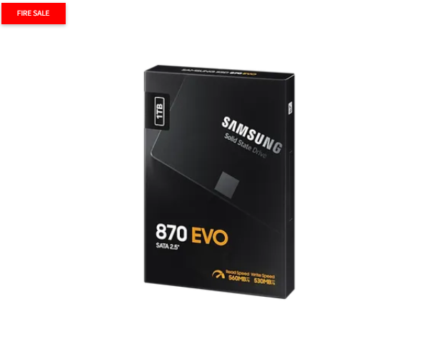 Samsung 870 EVO, 1 TB, 2.5", 560 MB/s, 6 Gbit/s