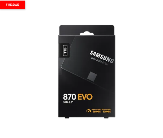 Samsung 870 EVO, 1 TB, 2.5", 560 MB/s, 6 Gbit/s
