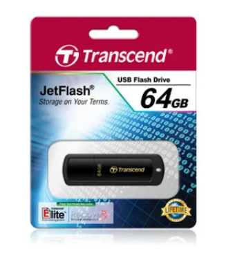 Transcend JetFlash 350 64GB, 64 GB, USB Type-A, 2.0, Cap, 8.5 g, Black