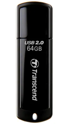 Transcend JetFlash 350 64GB, 64 GB, USB Type-A, 2.0, Cap, 8.5 g, Black