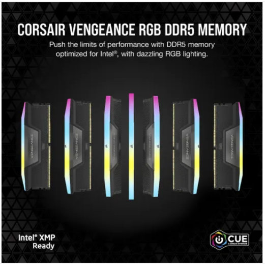 Corsair Vengeance RGB CMH128GX5M4B5600C40, 128 GB, 4 x 32 GB, DDR5, 5600 MHz, 288-pin DIMM