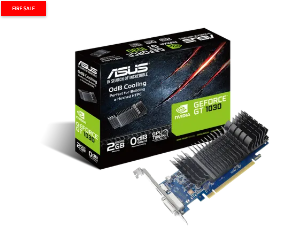 ASUS GT1030-SL-2G-BRK, GeForce GT 1030, 2 GB, GDDR5, 64 bit, 1920 x 1200 pixels, PCI Express 3.0
