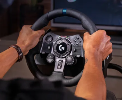 Logitech G G923 Racing Wheel and Pedals for PS5, PS4 and PC, Steering wheel + Pedals, PC, PlayStation 4, PlayStation 5, D-pad, Analogue / Digital, 900°, Wired