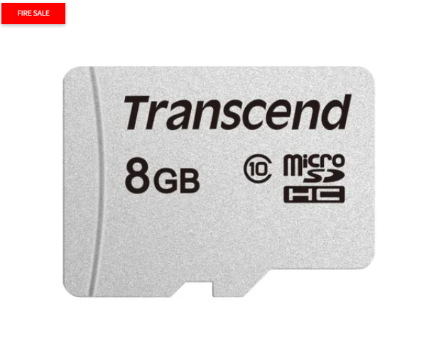 Transcend microSD Card SDHC 300S 8GB, 8 GB, MicroSDHC, Class 10, NAND, 20 MB/s, 10 MB/s