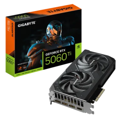 GIGABYTE GeForce RTX 5060 Ti WINDFORCE OC 16G Graphics Card - 16GB GDDR7, 128bit, PCI-E 5.0, 2587MHz Core Clock, 3 x DisplayPort, 1 x HDMI, GV-N506TWF2OC-16GD, GeForce RTX 5060 Ti, 16 GB, GDDR7, 128 bit, 7680 x 4320 pixels, PCI Express x16 5.0
