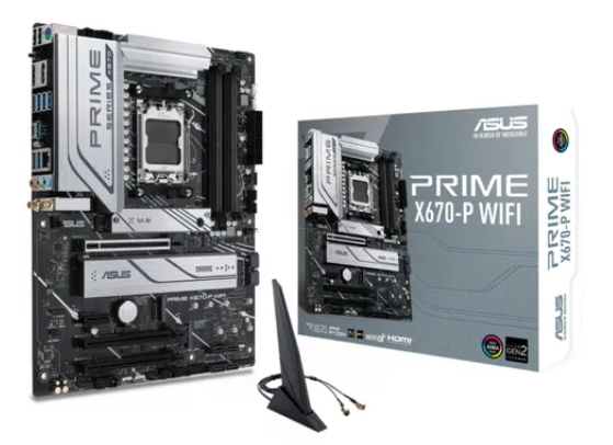 ASUS PRIME X670-P, AMD, Socket AM5, Socket AM5, DDR5-SDRAM, 128 GB, DIMM
