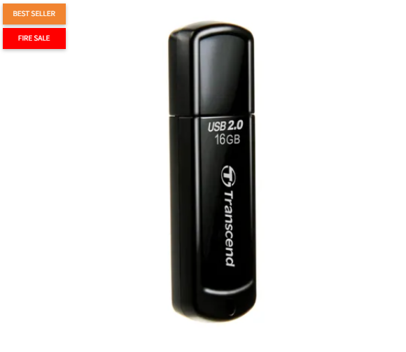 Transcend JetFlash 350 16GB, 16 GB, USB Type-A, 2.0, Cap, 8.5 g, Black