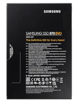Samsung 870 EVO, 500 GB, 2.5", 560 MB/s, 6 Gbit/s
