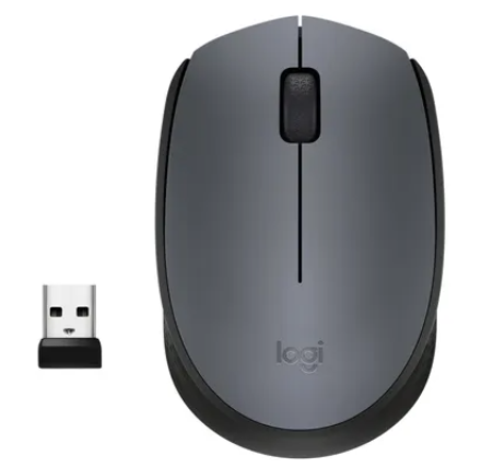Logitech M170 Wireless Mouse, Ambidextrous, Optical, RF Wireless, 1000 DPI, Grey