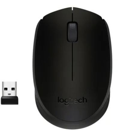 Logitech M170 Wireless Mouse, Ambidextrous, Optical, RF Wireless, 1000 DPI, Black