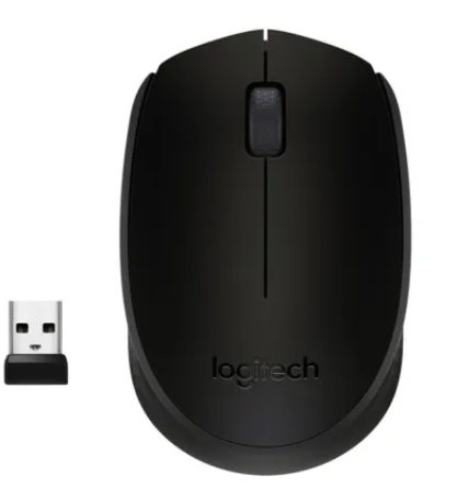 Logitech M170 Wireless Mouse, Ambidextrous, Optical, RF Wireless, 1000 DPI, Black