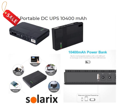 Solarix 10400mAH Micro UPS-Runs Router