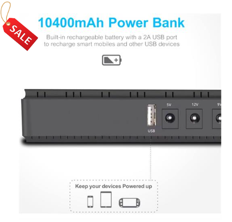 Solarix 10400mAH Micro UPS-Runs Router