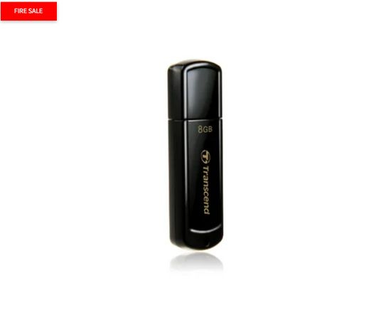 Transcend JetFlash elite JetFlash 350 8GB, 8 GB, USB Type-A, 2.0, Cap, 8.5 g, Black