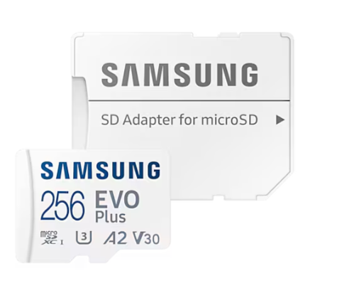 Samsung MB-MC256SA EVO Plus microSDXC 256GB Memory Card; Read : up to 160MB/s Write : Lower than Read Speed* Read/Write speed wi