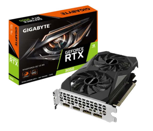 GIGABYTE GeForce RTX 3050 WINDFORCE OC V2 6G, GeForce RTX 3050, 6 GB, GDDR6, 96 bit, 7680 x 4320 pixels, PCI Express 4.0
