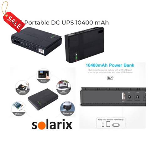 Solarix 10400mAH Micro UPS-Runs Router