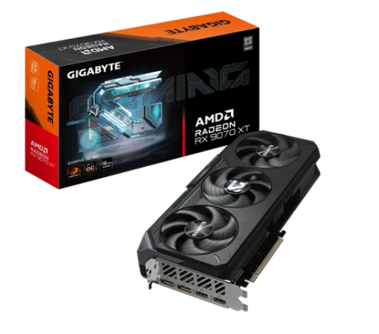 GIGABYTE Radeon RX 9070 XT GAMING OC 16G Graphics Card - 16GB GDDR6, 256bit, PCI-E 5.0, 3060 MHz Core Clock, 2 x DisplayPort, 2 x HDMI, GV-R9070XTGAMING OC-16GD, Radeon RX 9070 XT, 16 GB