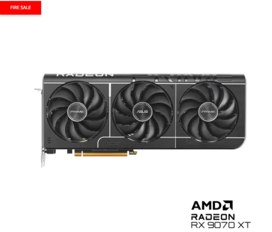 ASUS Prime -RX9070XT-O16G, Radeon RX 9070 XT, 16 GB, GDDR6, 256 bit, 7680 x 4320 pixels, PCI Express 5.0