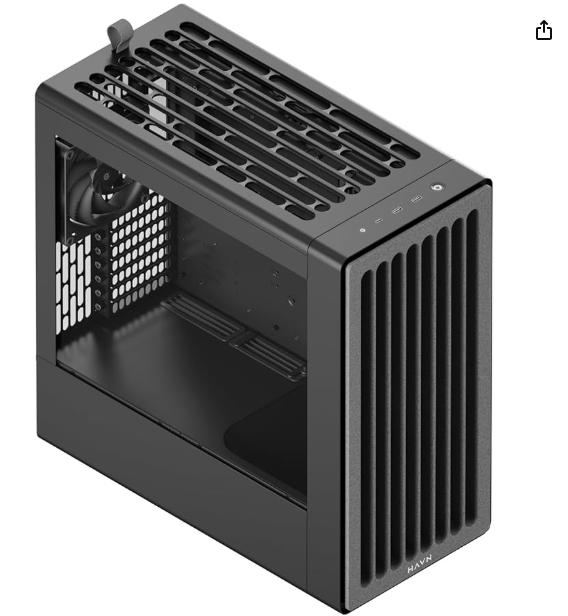 HAVN BF 360 Flow High Airflow ATX Mid Tower PC Case, Semi-Open SGCC Steel Frame, SimpliCable Cable Management, 2X 180mm Fan, 1x 140mm Fan 360mm Radiator Mounts, Magnetic Panels – Black