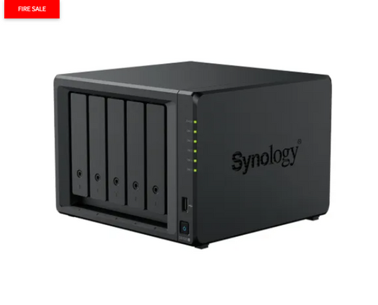 Synology DS1525+ 5 Bay NAS (Espandable to 15 bay) AMD Ryzen V1500B 4C CPU 8 GB DDR4 ECC SODIMM (2 DIMM Slots)