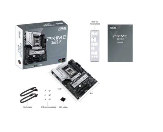 ASUS PRIME X670-P, AMD, Socket AM5, Socket AM5, DDR5-SDRAM, 128 GB, DIMM