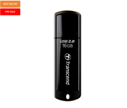 Transcend JetFlash 350 16GB, 16 GB, USB Type-A, 2.0, Cap, 8.5 g, Black