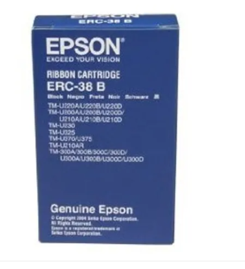 Epson Black Fabric Ribbon TMU/TM/IT, TM-U200D/ 300A/ 300B/ 300C/ 300D/ 370/ 375, Black